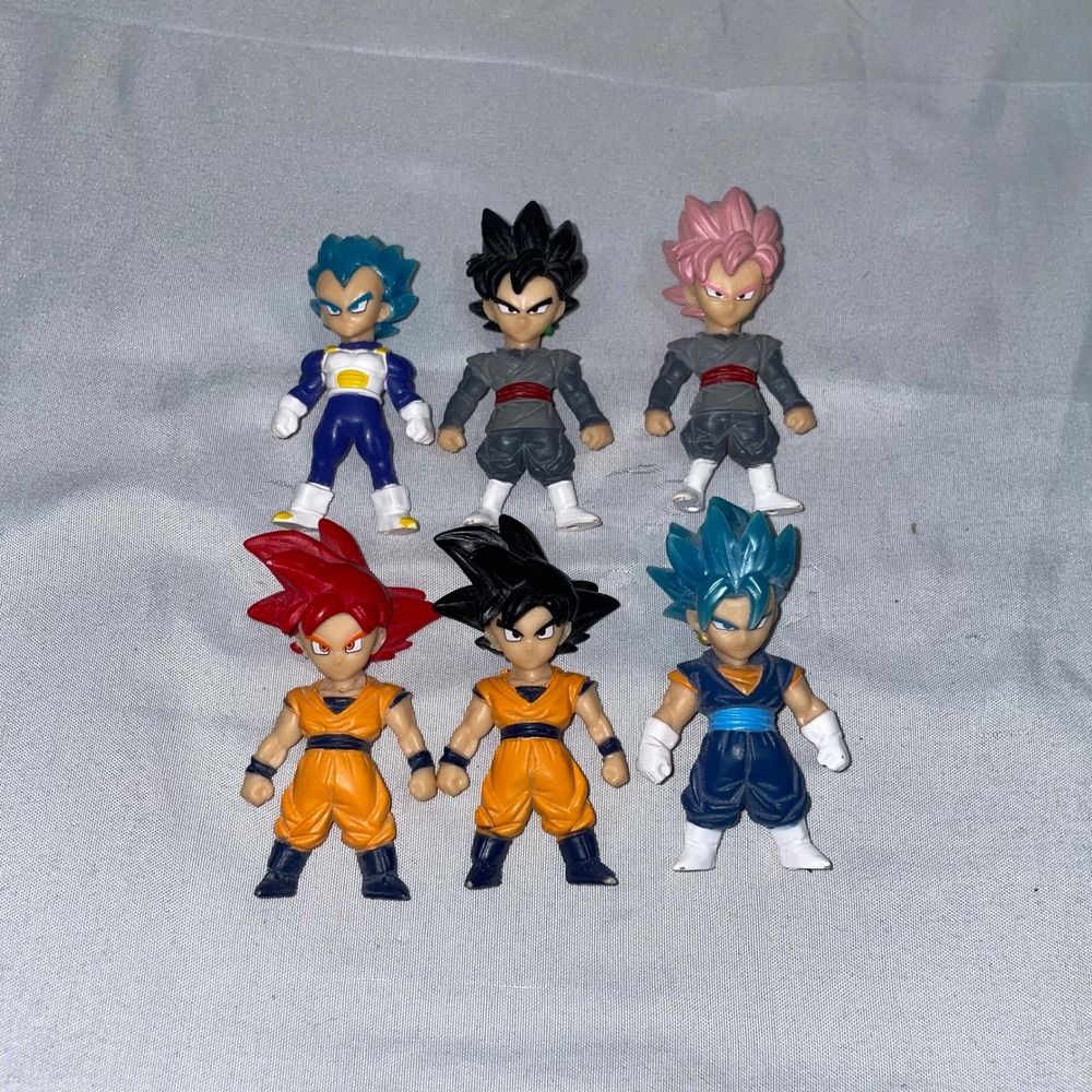 Dragon Ball Super Mini Figure Set Goku Black Rose SSGSS Vegito Vegeta 6pc Lot
